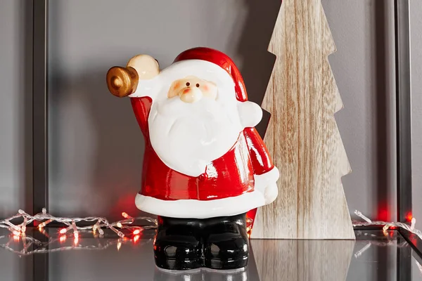 Santa Claus Decorated Christmas Tree — Stock Photo, Image