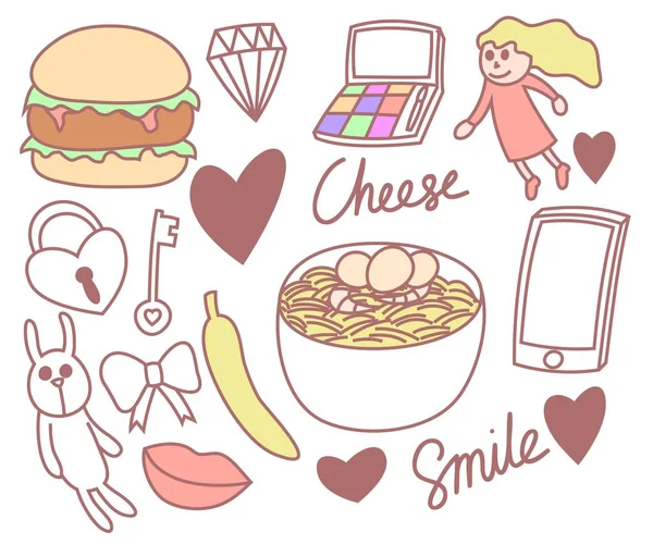 Kız karalamalar, yazdırma, t gömlek kümesi 