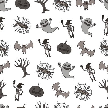 Cadılar Bayramı doodle sanat, sorunsuz, çizim, karikatür