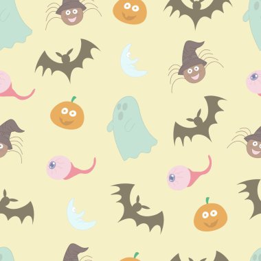 Cadılar Bayramı doodle seamless modeli