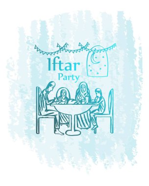 Elle çizilmiş Ramazan iftar Parlatıcı sanat