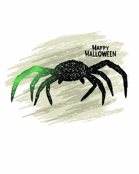 Feliz Halloween Araña Mano Dibujado Vector Arte — Archivo Imágenes Vectoriales