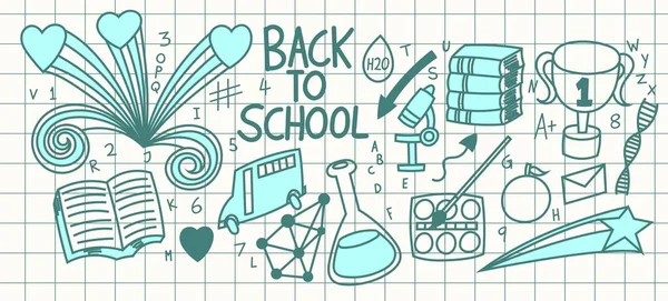 Okul doodles, illüstrasyon, sanat, baskı, afiş 