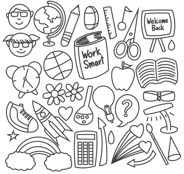 Geri okul karalamalar kümesi