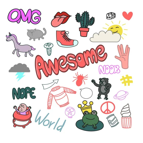 Karalamalar, çeşitli, yazdırma, t gömlek kümesi