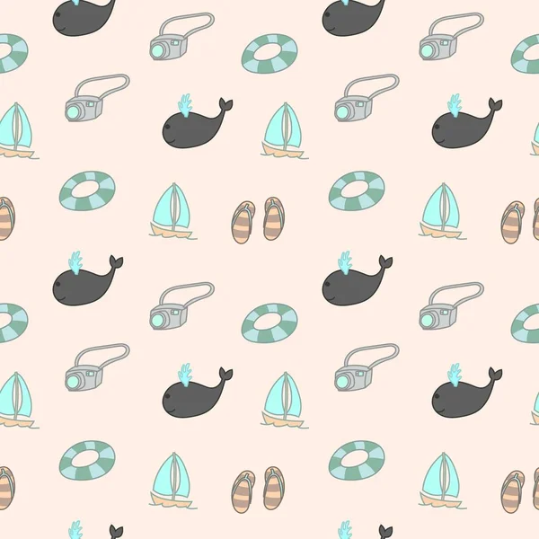 Elle çizilmiş yaz Dikişsiz desen