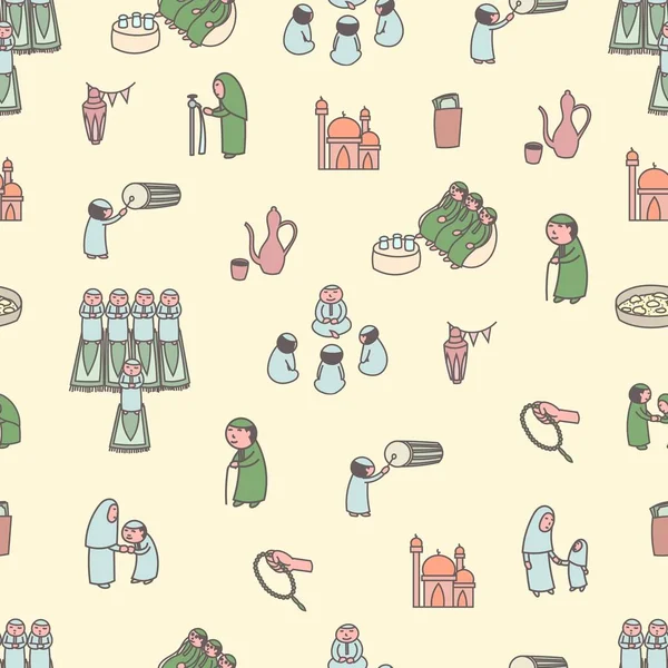 Ramazan seamless modeli, karikatür karalamalar