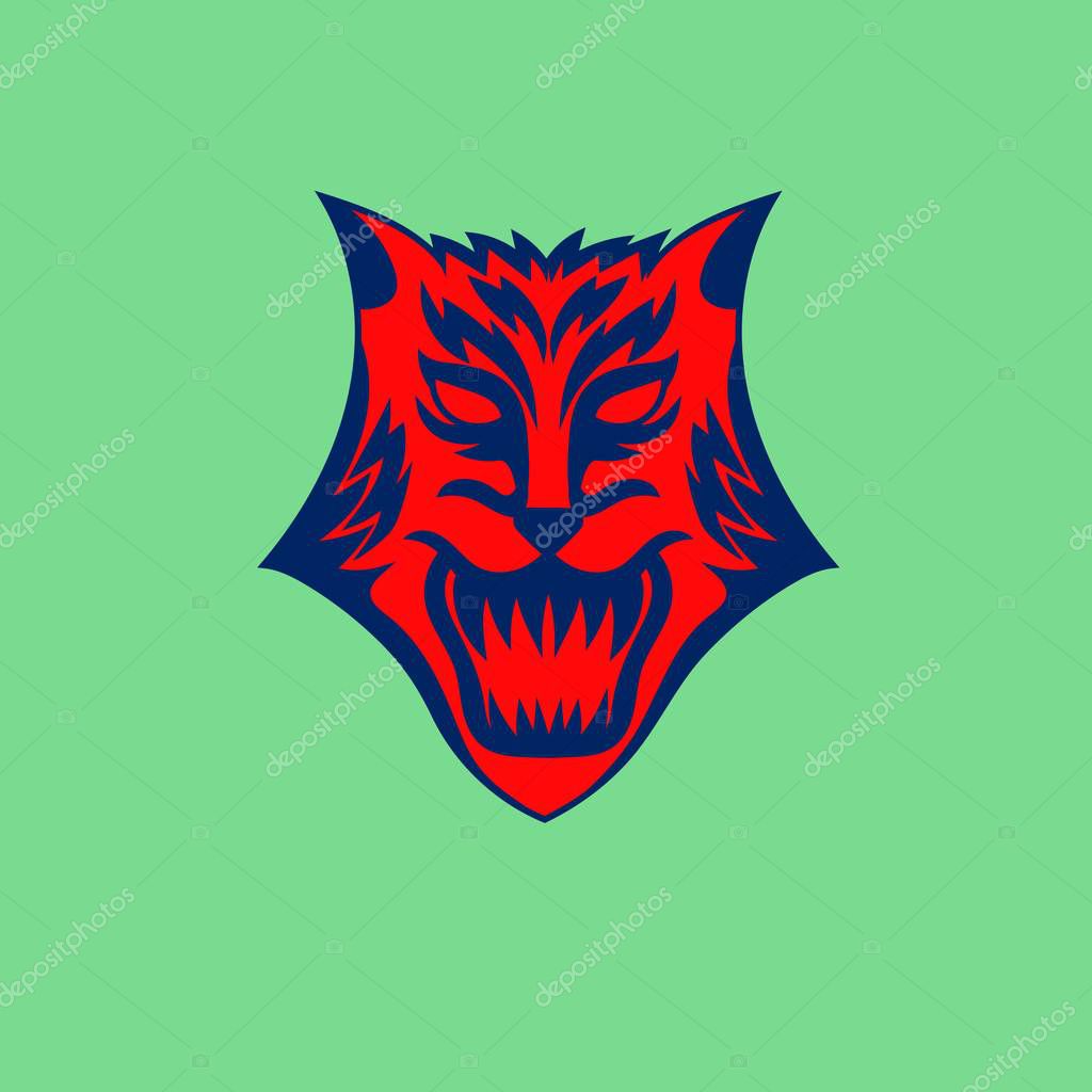 Wolf logo, sticker, art