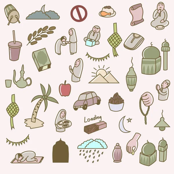 Ramazan ve bayram mübarek karalamalar seti