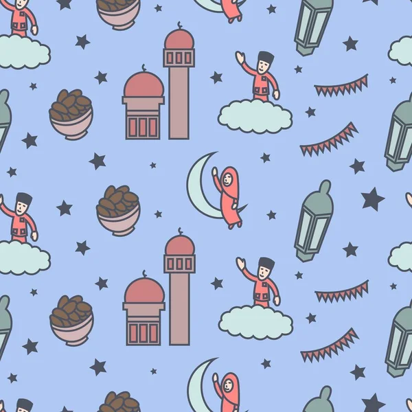 Ramazan dikişsiz desen doodles 