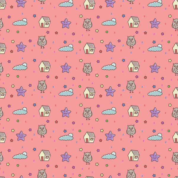 İyi geceler baykuş dikişsiz desen