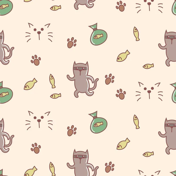 Sevimli kedi hırsızlığı sorunsuz desen