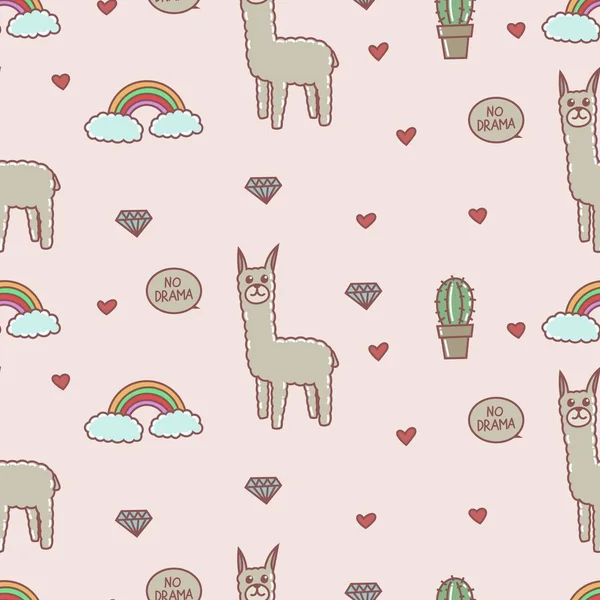 Sevimli lama dikişsiz desen