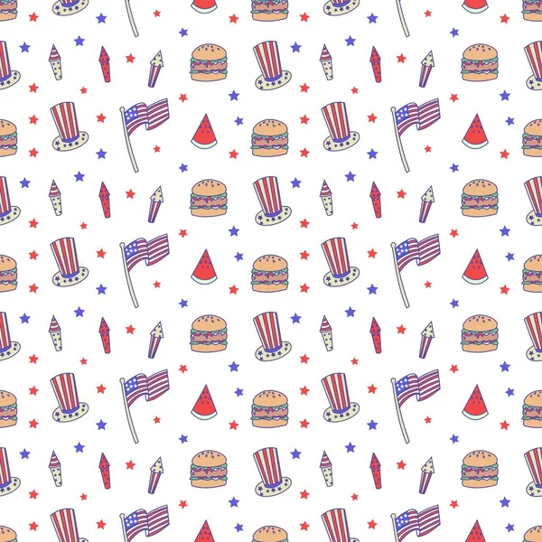 4 Temmuz arka plan doodle