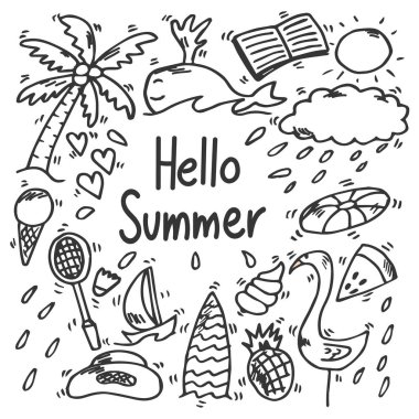 Yaz kroki seti, karalamalar, çizimler