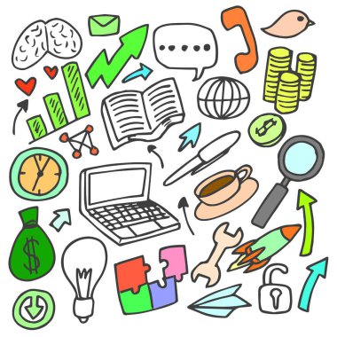 İş fikri doodle, çizim, sanat
