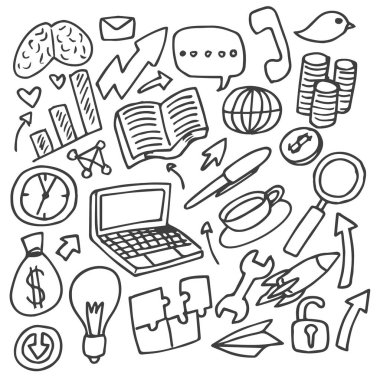 İş fikri doodle, çizim, sanat