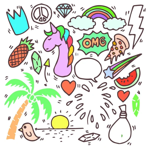 çeşitli karalamalar, kroki, sanat seti 