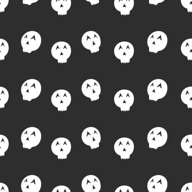 Doodle tarzı cadılar bayramı kafatası, siyah beyaz cadılar bayramı arka planı