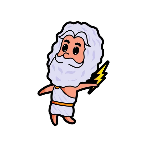 Słodki Zeus Trzymający Grzmot — Wektor stockowy