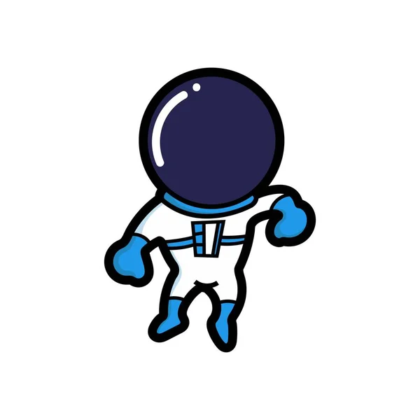 Carino Astronauta Carino Disegni Dei Cartoni Animati Buono Adesivi Scarabocchi — Vettoriale Stock