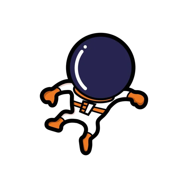 Astronauta Lindo Dibujos Animados Lindo Bueno Para Pegatinas Garabatos Impresión — Vector de stock