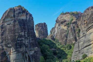 Yunanistan 'ın merkezinde taş oluşumu Meteora