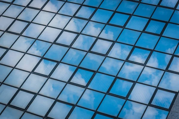 Abstract View Modern Blue Glass Business Center — Stock Photo, Image