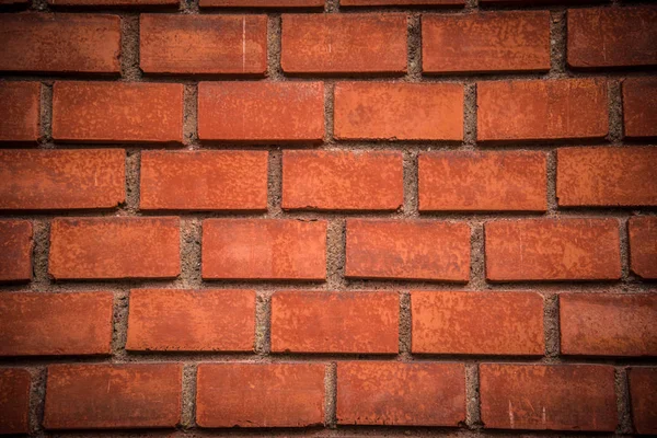 Szczegół Tło Ściany Czerwonej Cegły Ciemnym Winiety Rogach — Zdjęcie stockowe