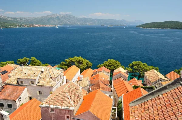 Město Korčula v ostrově Korčula v Chorvatsku — Stock fotografie