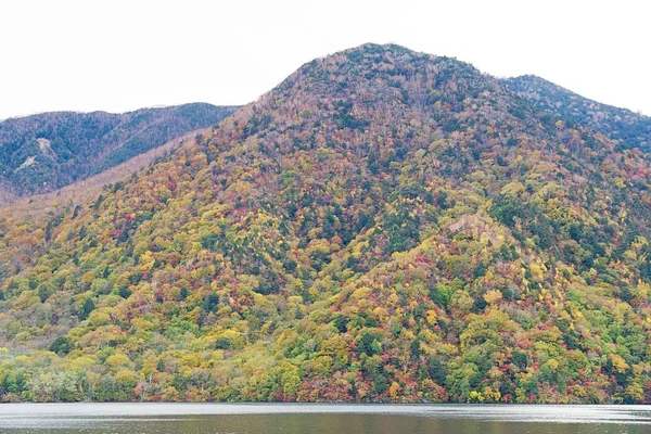 Jezero Chuzenji Malebné Jezero Horách Nad Městem Nikko Nachází Úpatí — Stock fotografie