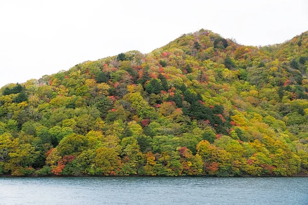 Jezero Chuzenji Malebné Jezero Horách Nad Městem Nikko Nachází Úpatí — Stock fotografie