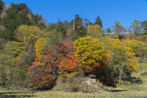 Yumoto Uma Pequena Cidade Termal Localizada Parte Trás Okunikko Parte — Fotografia de Stock