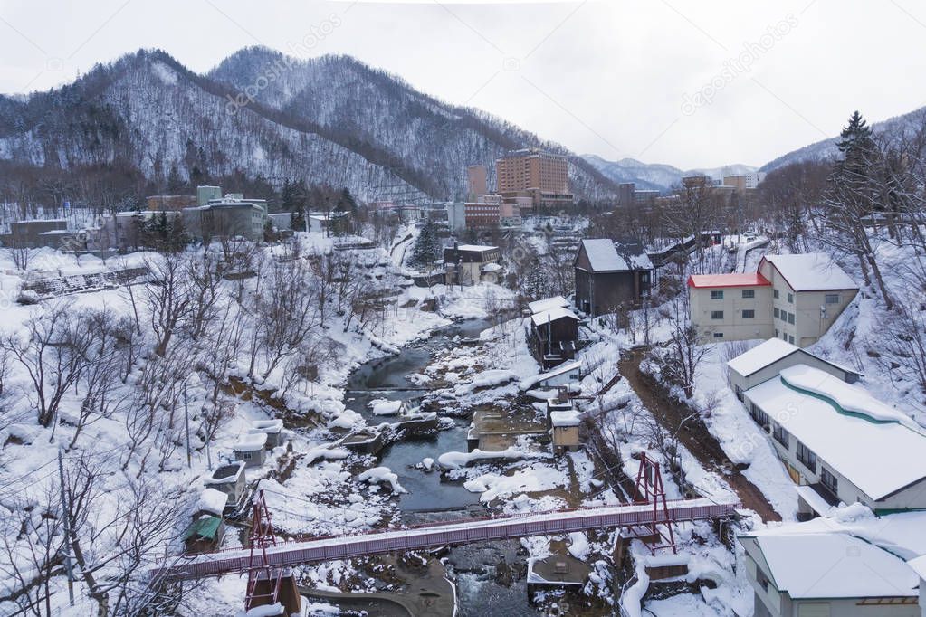 Jozankei Onsen is located inside Shikotsu-Toya National Park between the high cliffs of the Toyohira River. The town is only one hour outside central Sapporo, making it a popular side trip from the city. It is one of the most popular places for touri