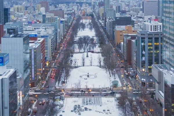 Odori Park Está Centro Sapporo Separando Cidade Norte Sul Parque — Fotografia de Stock