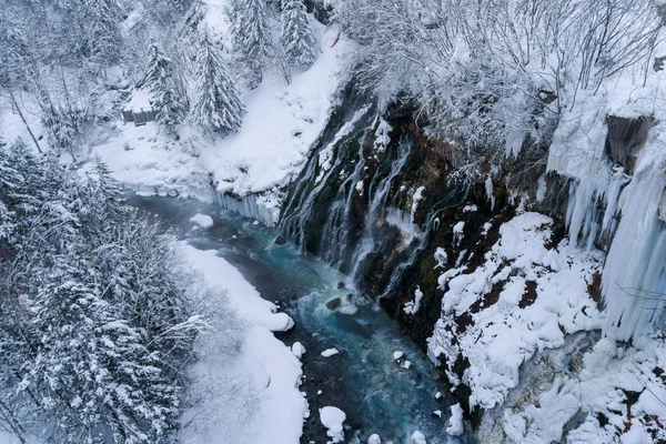 Shirahige Waterfall Located 600 Meters Sea Leven Shirogane Hot Spring — Stock Photo, Image