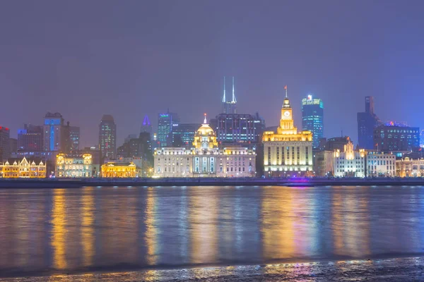 Bund Waitan Una Zona Sul Lungomare Nel Centro Shanghai Bund — Foto Stock