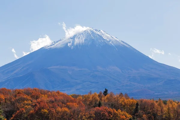 Zdjęcie Wykonano Okolic Fuji Jesieni Nadszedł Czas Aby Uruchomić Śniegu — Zdjęcie stockowe