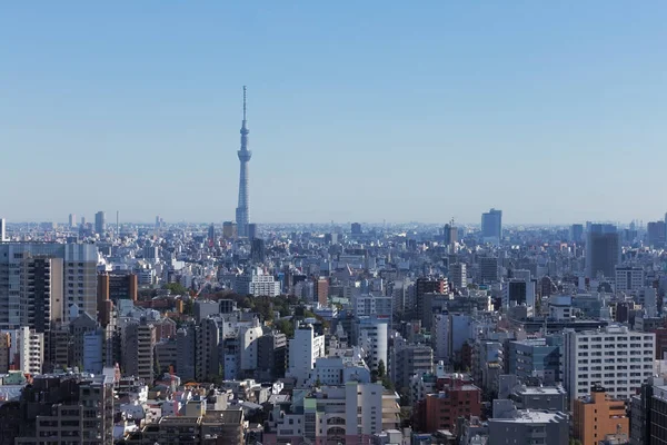 这张照片是从日本首都东京拍摄的 东京是世界上最大而繁忙的城市之一 但也是最美丽的城市 日本也不错 — 图库照片