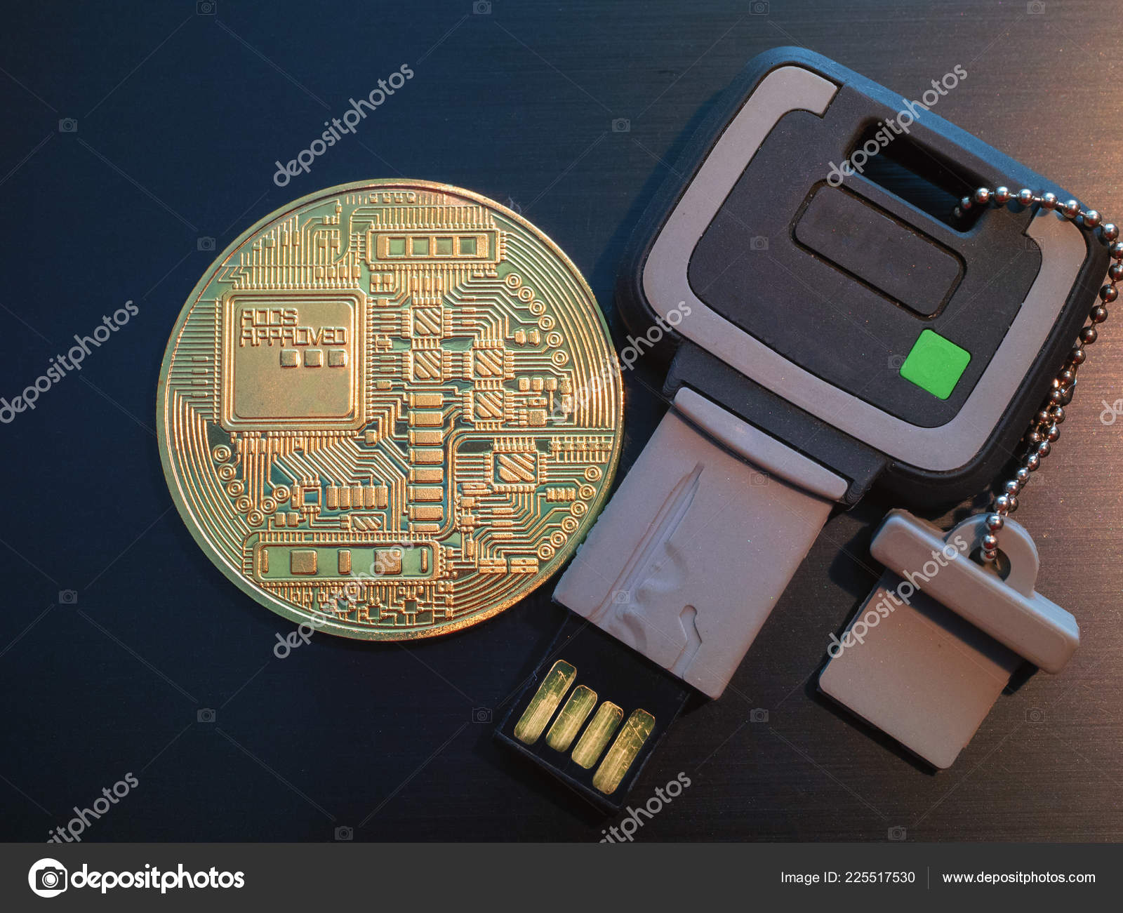Crypto Currency Coin Serucity Wallet Usb Stick Flash Drive Two — Stock  Photo © pabloua #225517530