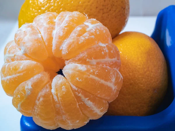 Primer Plano Mandarina Acolchada Parte Superior Pila Viva Naranja Amarilla —  Fotos de Stock