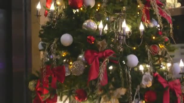 Kyiv Ukraine December 2018 Christmas Tree Huge Shopping Mall — Stock Video