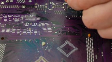 makro portre görüntüleri lehim pcb ana bilgisayar mantık kurulu anakart