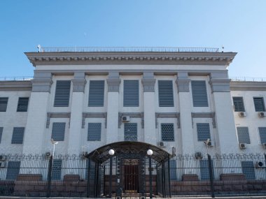 Ukrayna başkenti Kiev Büyükelçiliği Rusya Federasyonu cephe önden görünümü
