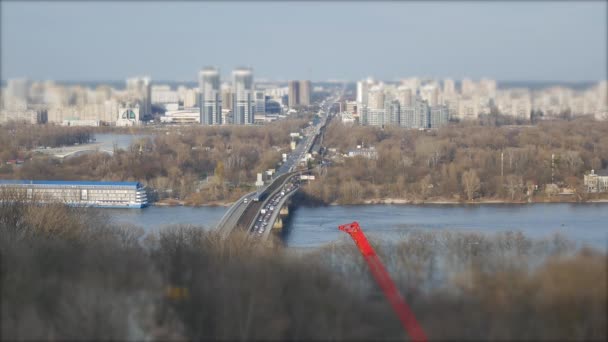 Krásný Pohled Metra Můstek Levé Straně Města Kyjev Hlavní Město — Stock video