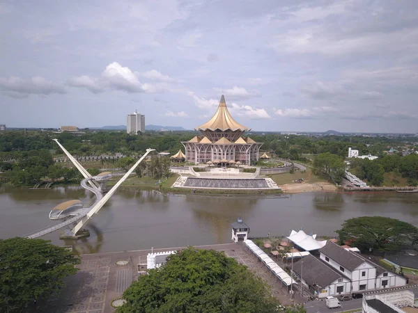 Flygfoto Över Malaysian China Friendship Park Kuching Sarawak Malaysia — Stockfoto