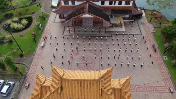 Kuching Sarawak Malezya Daki Malezya Çin Dostluk Parkı Nın Havadan — Stok video