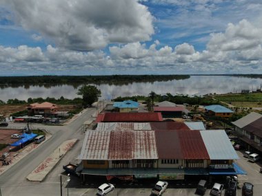 Simunjan, Sarawak / Malezya - 20 Haziran 2020: Simunjan 'ın Güzel Balıkçı Köyü