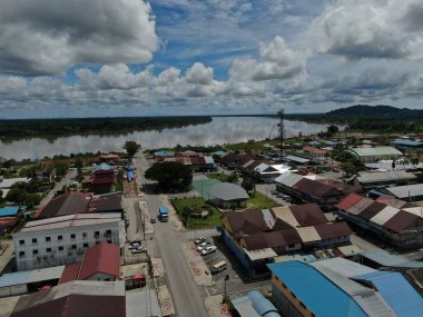 Simunjan, Sarawak / Malezya - 20 Haziran 2020: Simunjan 'ın Güzel Balıkçı Köyü