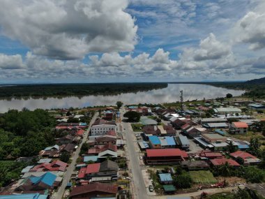 Simunjan, Sarawak / Malezya - 20 Haziran 2020: Simunjan 'ın Güzel Balıkçı Köyü